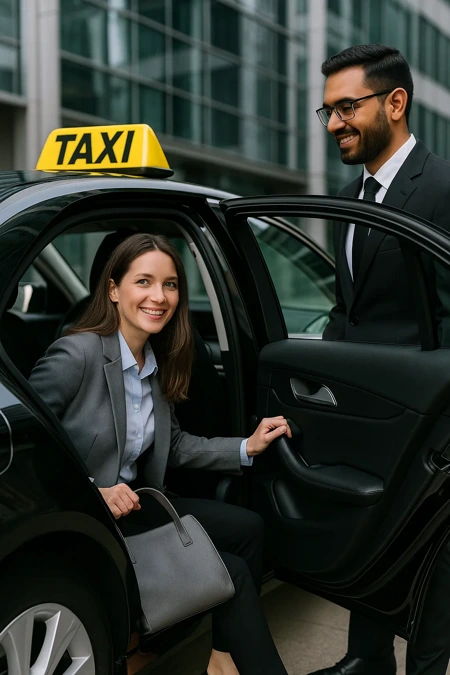 Taxi professionnel pour entreprises en déplacement.